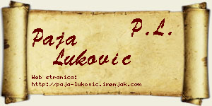 Paja Luković vizit kartica